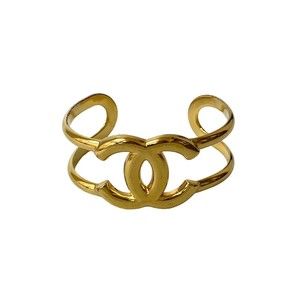 CHANEL Coco Mark GP Bangle Bracelet, Women's, Gold, 510-4